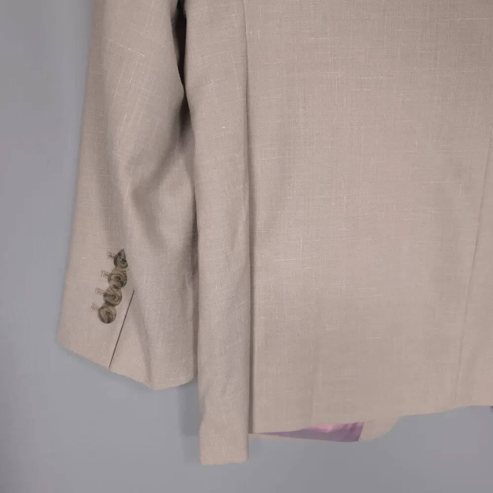 INDOCHINO‎ Sport Coat Blazer WOOL LINEN Blend Size 42R Jacket 1 Button Designer